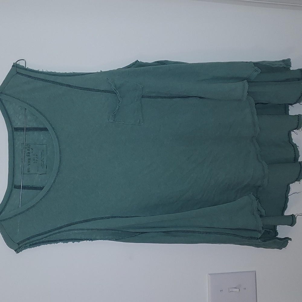 Free People Sage Green Layered Tank Top